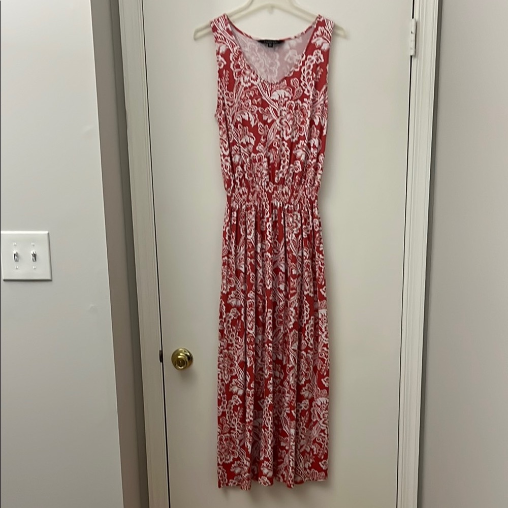 Chadwicks Orange and White Floral Maxi Dress